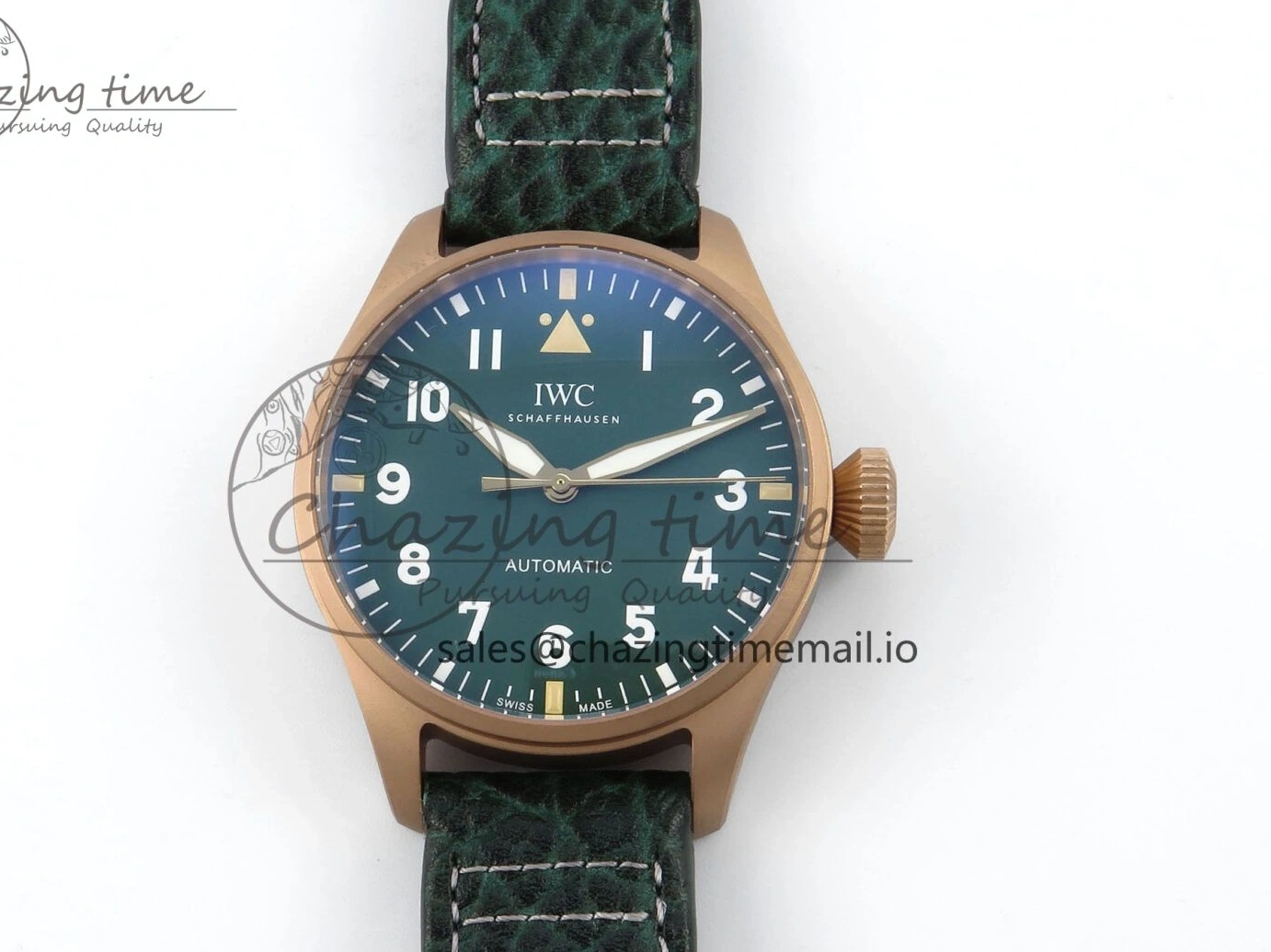 MIROTIME 0307 Durable Big Pilot IW329702 M+F 1:1 Best Edition Green Dial on Green Leather Strap MY 7006